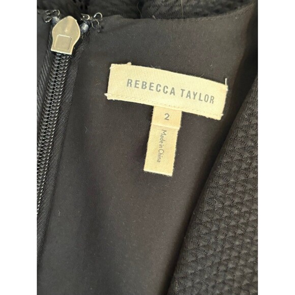 Rebecca Taylor Black size 2 dress v neck lots of ruffles - Picture 9 of 12